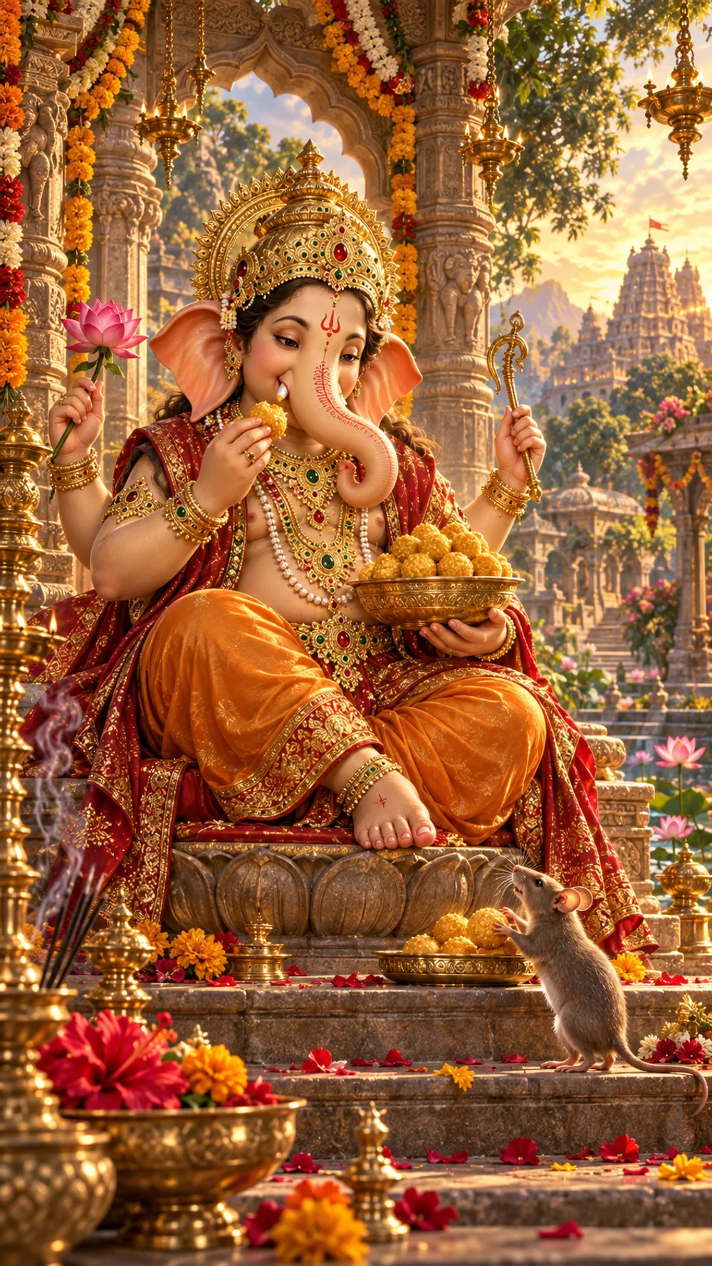 Ganesha with his modaks