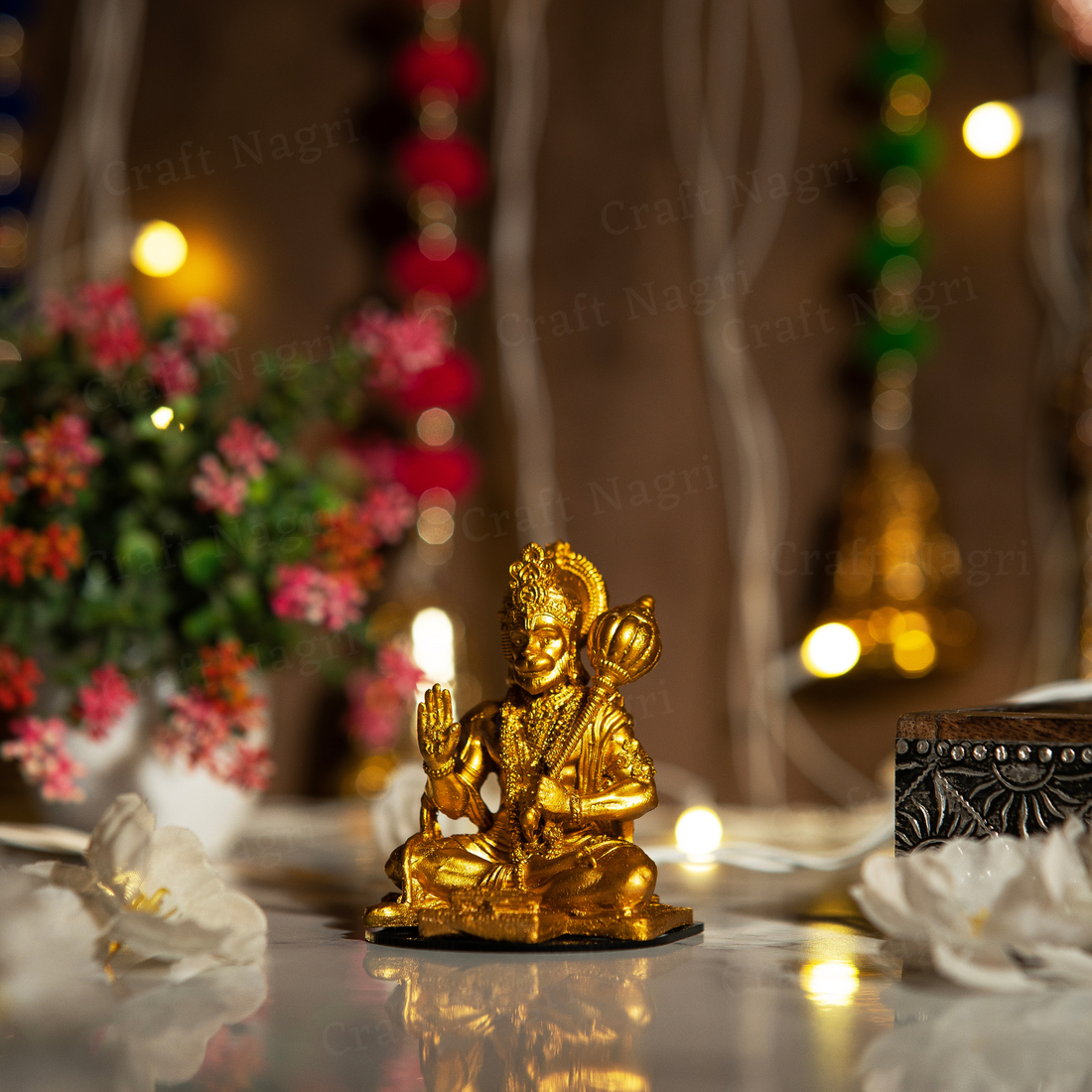 Sitting Hanuman Car Dashboard Idol