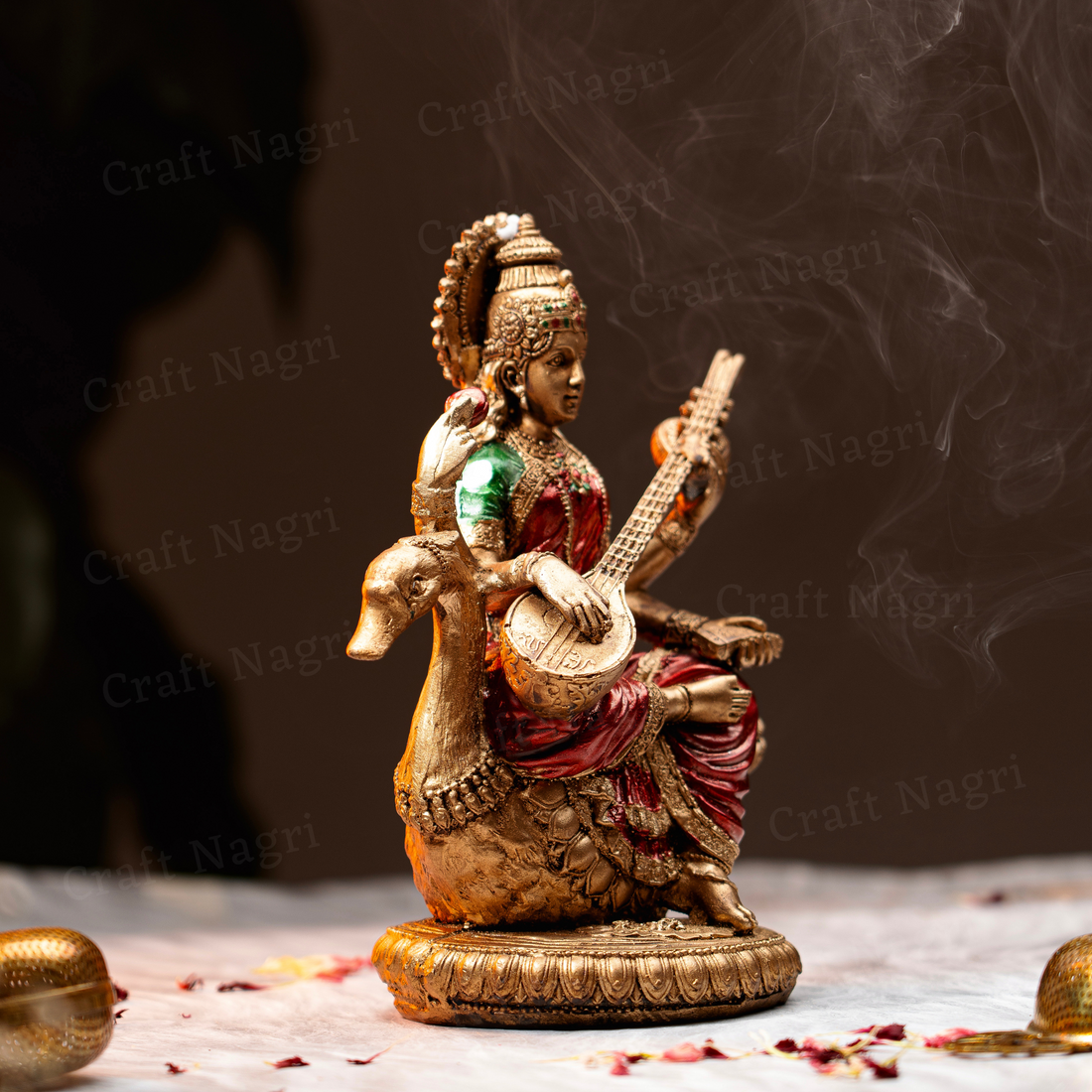 Saraswati Idol (Murti) ( 7 Inches)