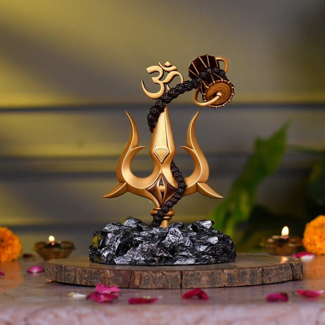 Lord Shiva Trishul With Damru Car Dashboard